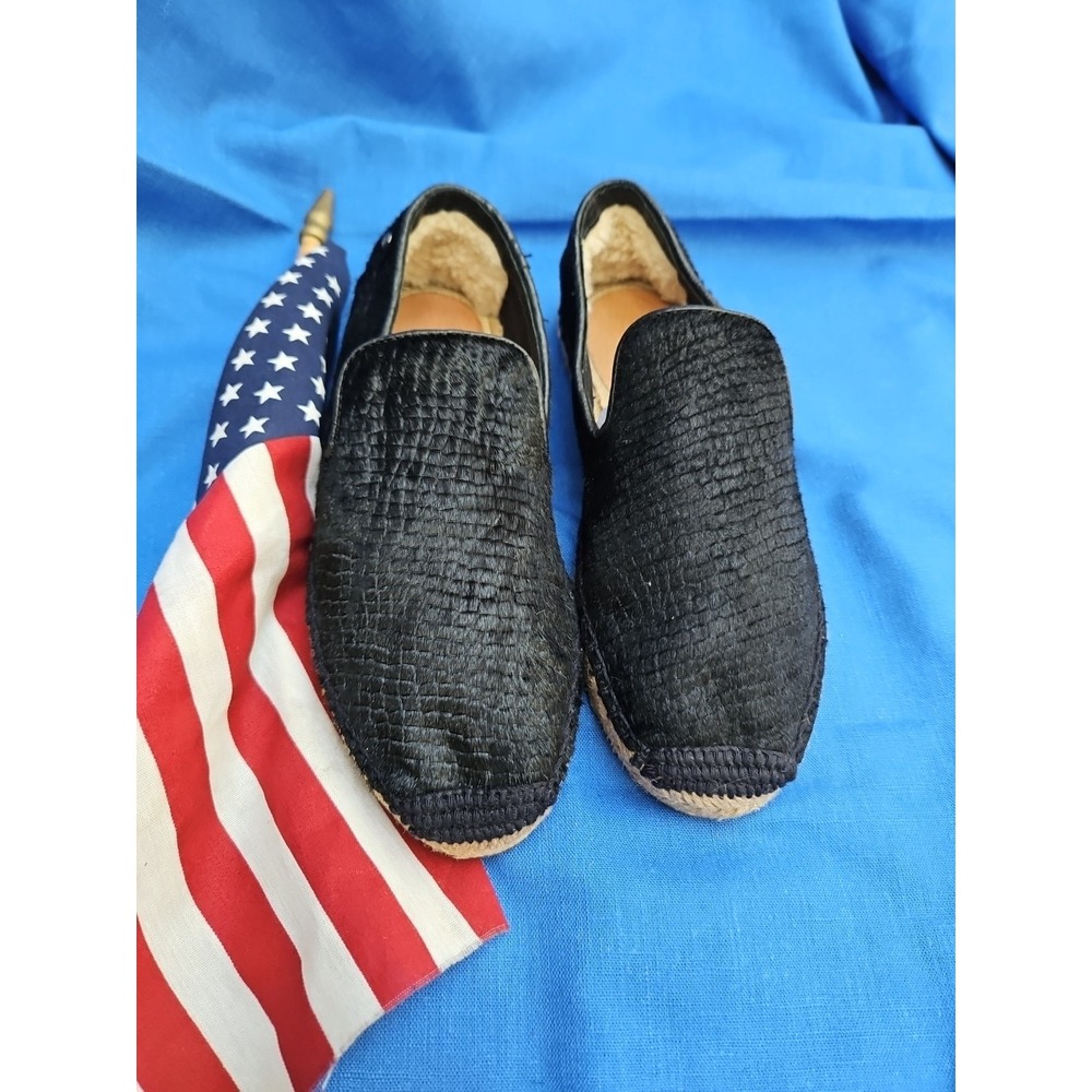 UGG SANDRINNE II Calf Suede Espadrille Loafers Leather Size 5 Excellent‎ Snake